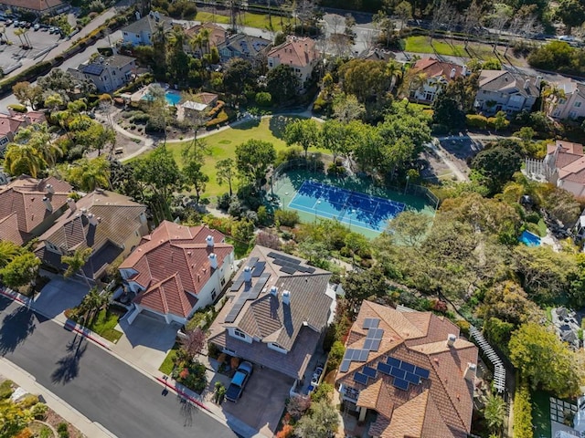 1164 Quail Gardens Ct, Encinitas, CA 92024 - aerial view of property and surrounding area with nearby suburban area and a pool area