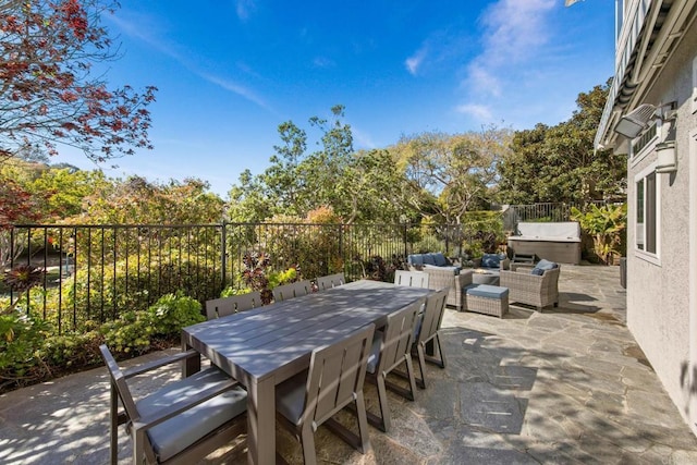 1164 Quail Gardens Ct, Encinitas, CA 92024 - fenced backyard with outdoor dining area, a patio, and an outdoor living space