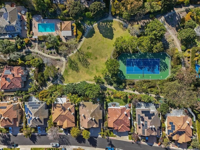 1164 Quail Gardens Ct, Encinitas, CA 92024 - aerial overview of property's location with nearby suburban area and a pool area