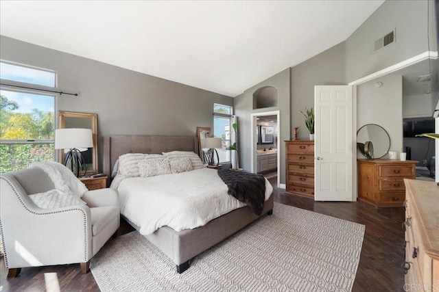 4981 Marin Dr, Oceanside, CA 92056 - bedroom featuring visible vents, multiple windows, and dark wood finished floors