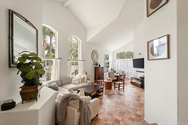 4981 Marin Dr, Oceanside, CA 92056 - living area with high vaulted ceiling