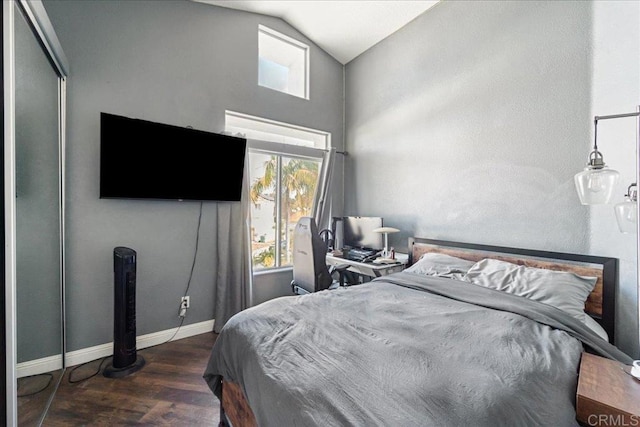 4981 Marin Dr, Oceanside, CA 92056 - bedroom featuring wood finished floors and vaulted ceiling