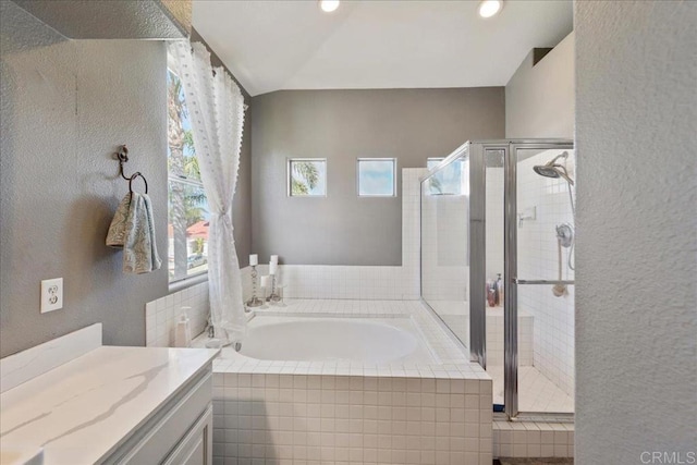 4981 Marin Dr, Oceanside, CA 92056 - full bath with a garden tub, vanity, and a stall shower