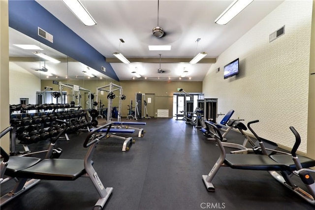 exercise room with visible vents