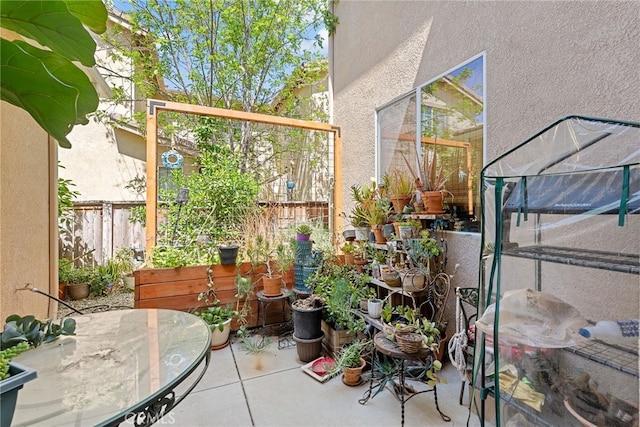 view of patio / terrace with fence and outdoor dining area