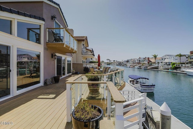 2231 Peninsula Rd, Oxnard, CA 93035 - dock area with a balcony, a water view, and a residential view