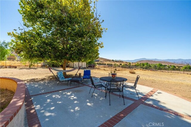 5420 Clayvale St, Acton, CA 93510 - view of patio / terrace featuring a mountain view and fence