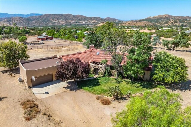 5420 Clayvale St, Acton, CA 93510 - aerial view of property and surrounding area with a mountain backdrop
