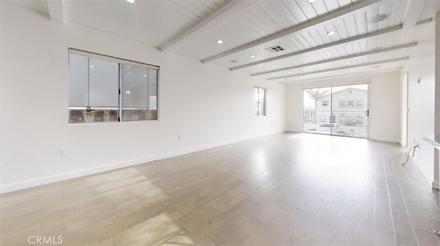 1204 Monterey Blvd, Hermosa Beach, CA 90254 - spare room featuring beam ceiling, wood finished floors, and recessed lighting