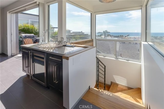 1204 Monterey Blvd, Hermosa Beach, CA 90254 - sunroom / solarium with a water view and wine cooler