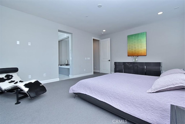 14608 Mccormick St, Sherman Oaks, CA 91411 - carpeted bedroom featuring recessed lighting, baseboards, and ensuite bath