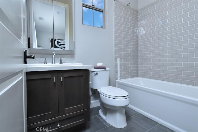 14608 Mccormick St, Sherman Oaks, CA 91411 - bathroom with tile patterned flooring, vanity, toilet, and  shower combination