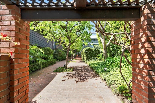 view of patio with a pergola
