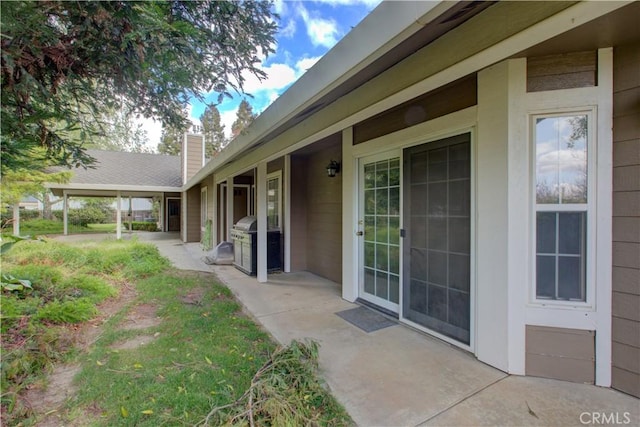 exterior space featuring area for grilling