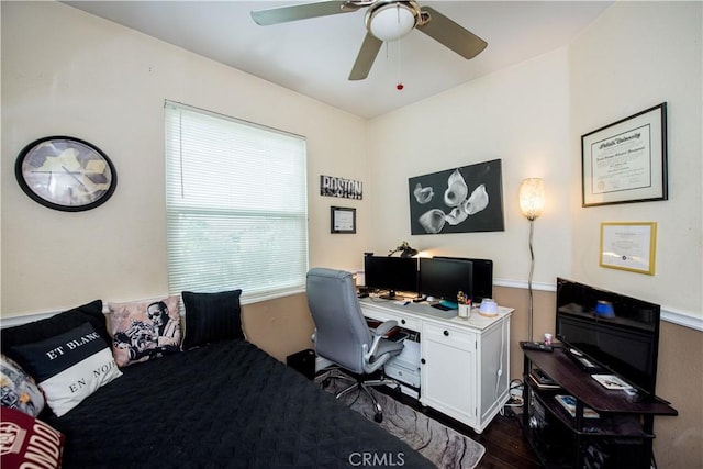 1041 S Positano Ave, Anaheim, CA 92808 - office space featuring dark wood-style floors and ceiling fan