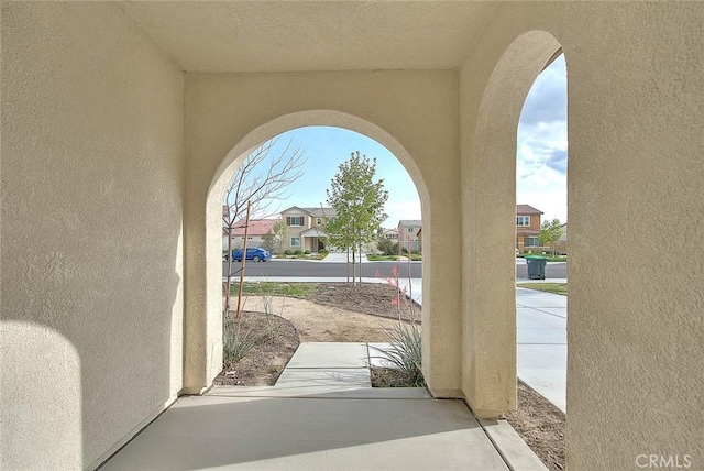 view of patio featuring a residential view