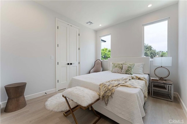 709 S 2nd Ave Unit 2, Arcadia, CA 91006 - bedroom with light wood-style floors, baseboards, and recessed lighting