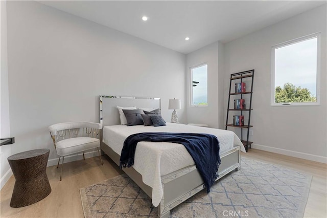 709 S 2nd Ave Unit 2, Arcadia, CA 91006 - bedroom featuring light wood-style flooring, baseboards, and recessed lighting
