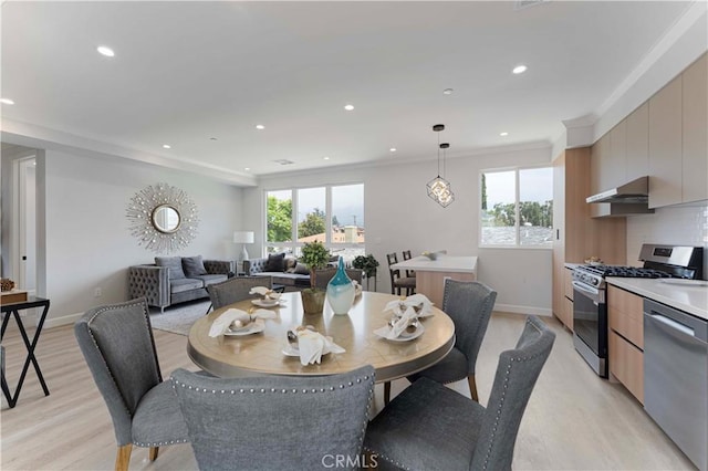 709 S 2nd Ave Unit 2, Arcadia, CA 91006 - dining area with light wood-style flooring, recessed lighting, and baseboards