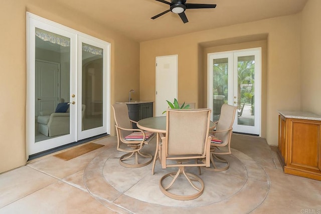 13645 Paseo De La Huerta, Poway, CA 92064 - dining room featuring french doors and a ceiling fan