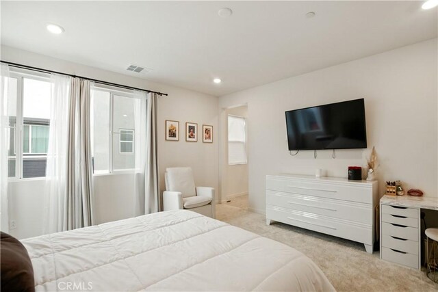 3721 S Allston Paseo Unit 1, Ontario, CA 91761 - bedroom featuring recessed lighting, visible vents, and light carpet