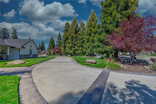 view of home's community featuring a lawn