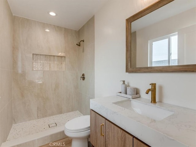 1912 8th St, Los Osos, CA 93402 - full bath with recessed lighting, vanity, toilet, and tiled shower