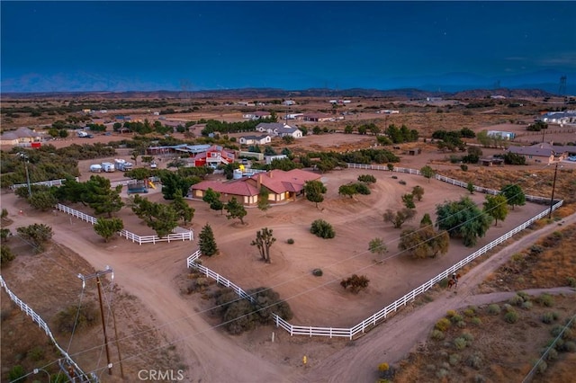 aerial view with a mountain view and a rural view