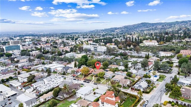 bird's eye view featuring a mountain view