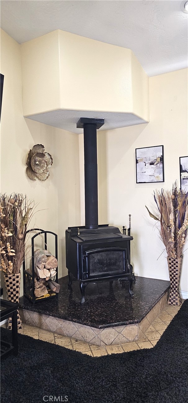7445 Cedar St, Phelan, CA 92371 - details featuring a wood stove