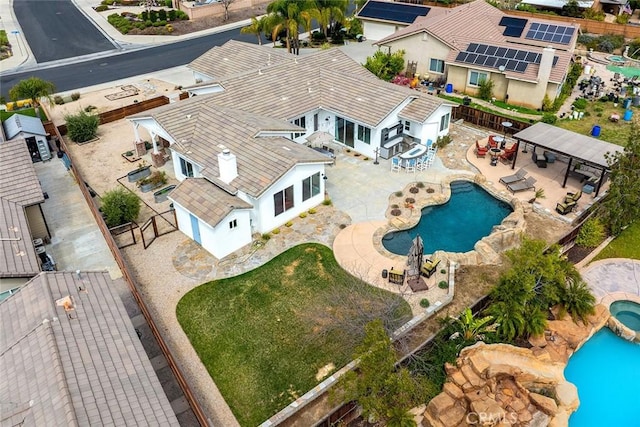 drone / aerial view with a residential view