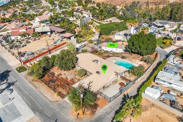 7160 Bel Air St, Corona, CA 92881 - aerial perspective of suburban area with a pool area