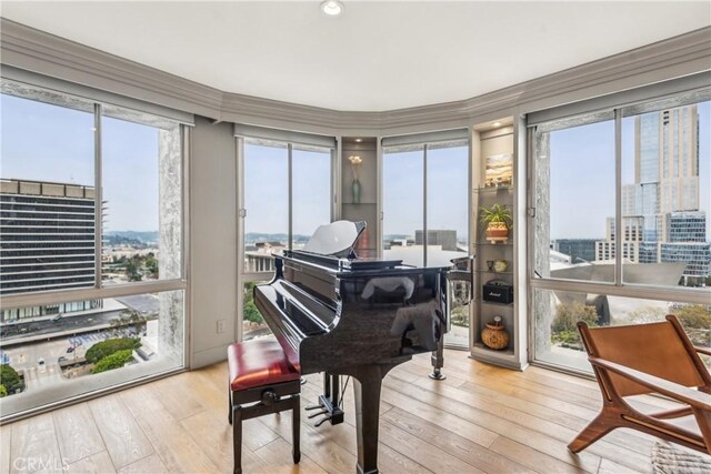 800 W 1st St Unit 1803, Los Angeles, CA 90012 - sitting room with hardwood / wood-style floors and a city view