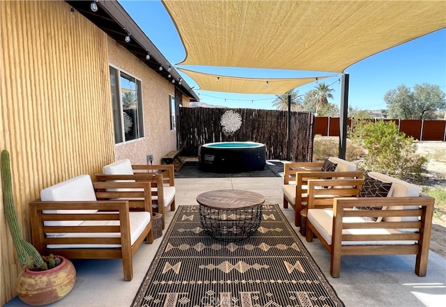 7073 Mission Ave Unit 29, Palms, CA 92277 - view of patio / terrace with outdoor lounge area