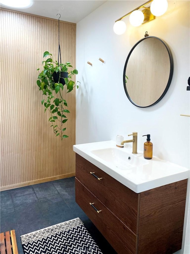 7073 Mission Ave Unit 29, Palms, CA 92277 - bathroom with vanity and baseboards