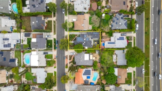 drone / aerial view featuring a residential view