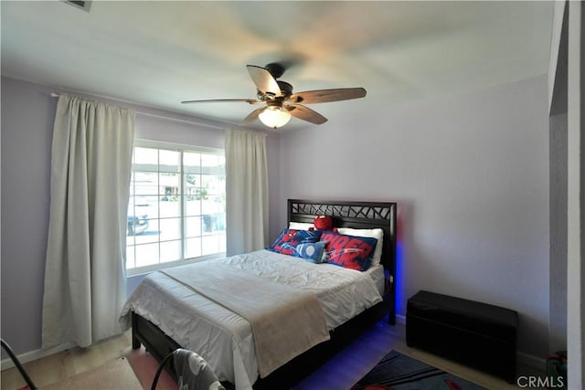3710 Colonial Cir, Lake Elsinore, CA 92530 - bedroom with wood finished floors and ceiling fan