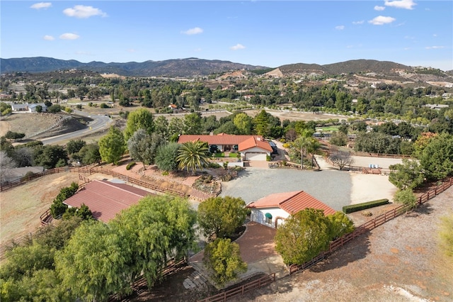 aerial view featuring a mountain view