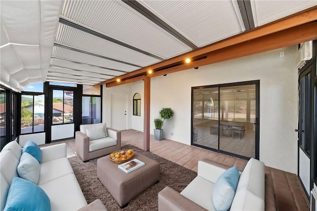 interior space with vaulted ceiling and wood finished floors
