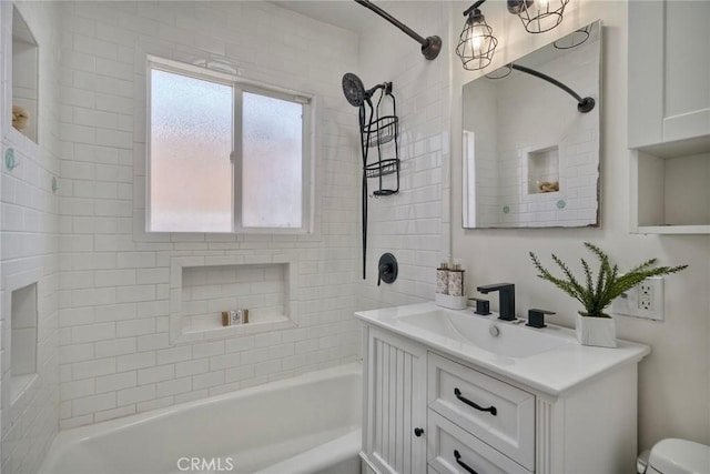 2019 Meade Ave, San Diego, CA 92116 - full bathroom featuring shower / bath combination, vanity, and toilet