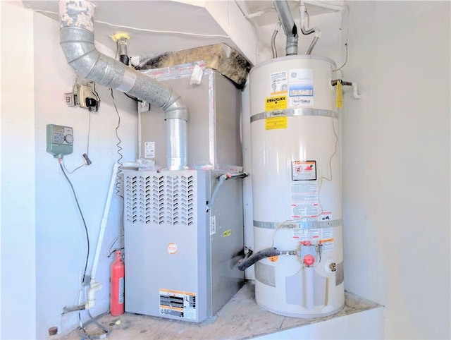 utilities with heating unit and water heater