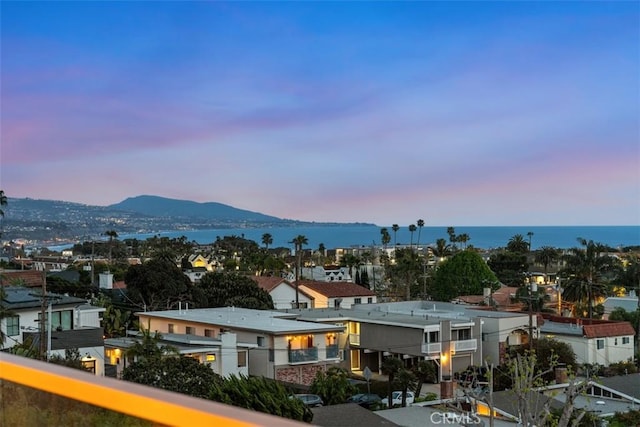 exterior space featuring a water view