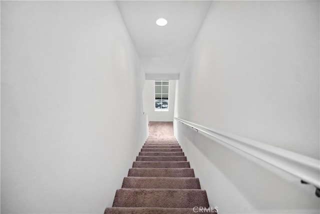 6991 Cottonwood Ln, Buena Park, CA 90621 - staircase featuring carpet floors and recessed lighting