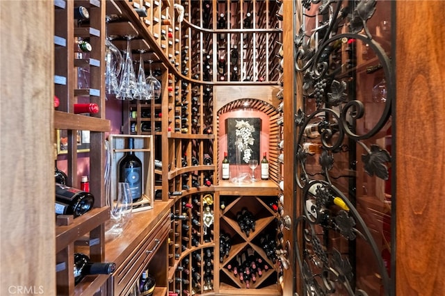 view of wine area