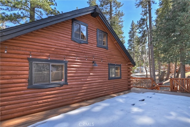 2424 Spruce Dr, Running Springs, CA 92382 - view of side of property featuring a deck
