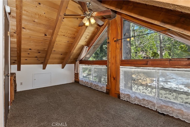 2424 Spruce Dr, Running Springs, CA 92382 - bonus room with wooden ceiling, a ceiling fan, and carpet floors
