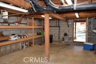 2424 Spruce Dr, Running Springs, CA 92382 - below grade area with concrete block wall