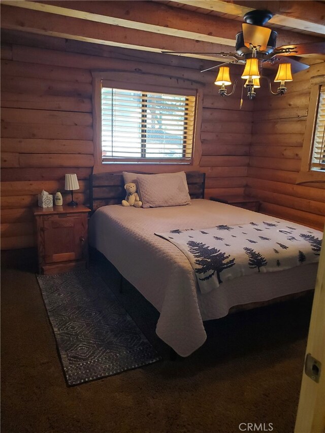 2424 Spruce Dr, Running Springs, CA 92382 - bedroom featuring log walls
