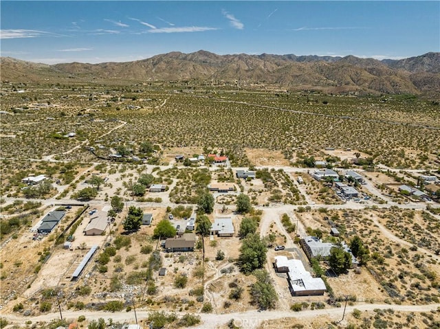 bird's eye view with a mountain view, a rural view, and a desert view