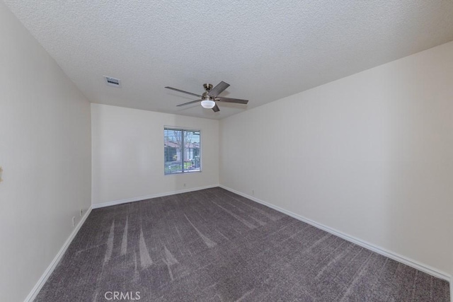 23222 Orange Ave Unit 4, Lake Forest, CA 92630 - unfurnished room with dark colored carpet, visible vents, baseboards, and ceiling fan